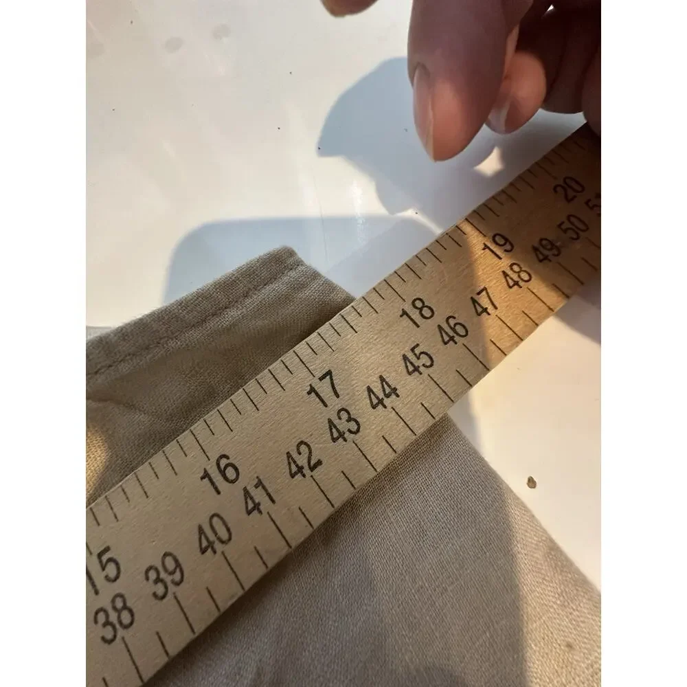 Quince Small Women 100% European Linen Square Neck Jumpsuit MISSING BELT D40v